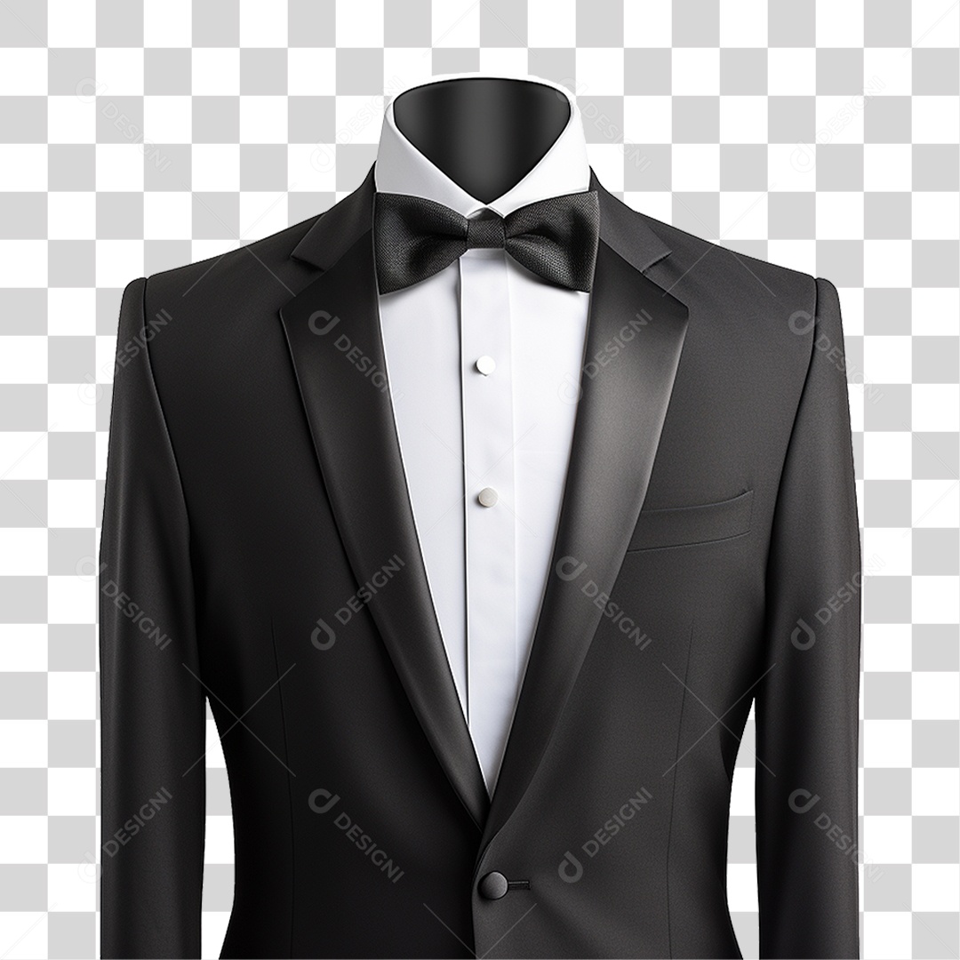 Terno Preto Paletó PNG Transparente