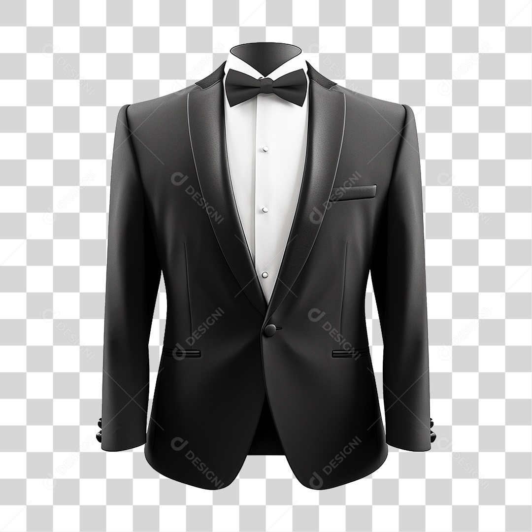 Terno Preto Paletó PNG Transparente