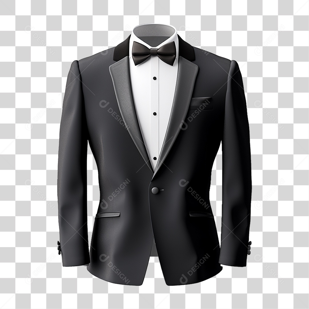 Terno Preto Paletó PNG Transparente