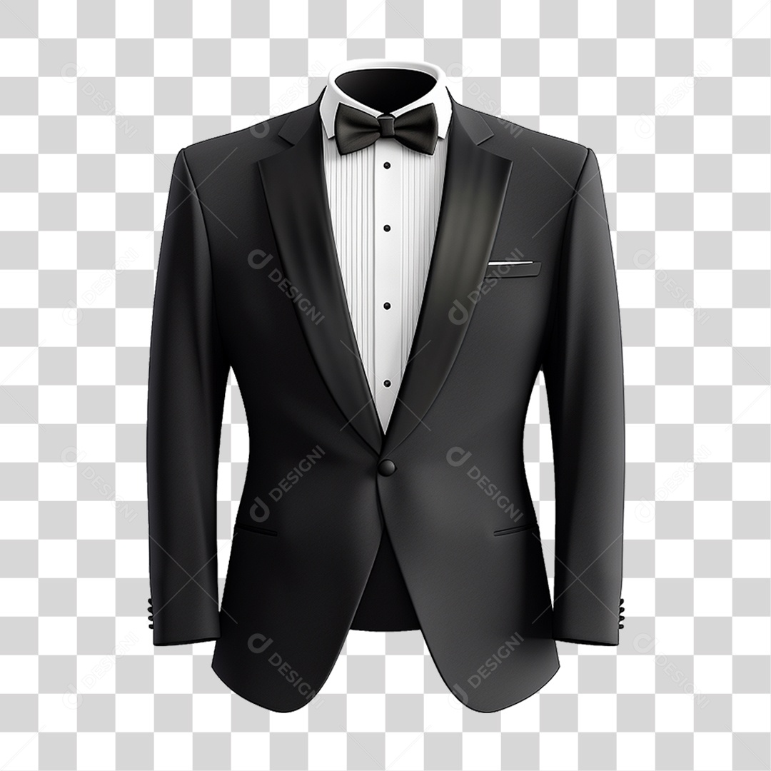 Terno Preto Paletó PNG Transparente