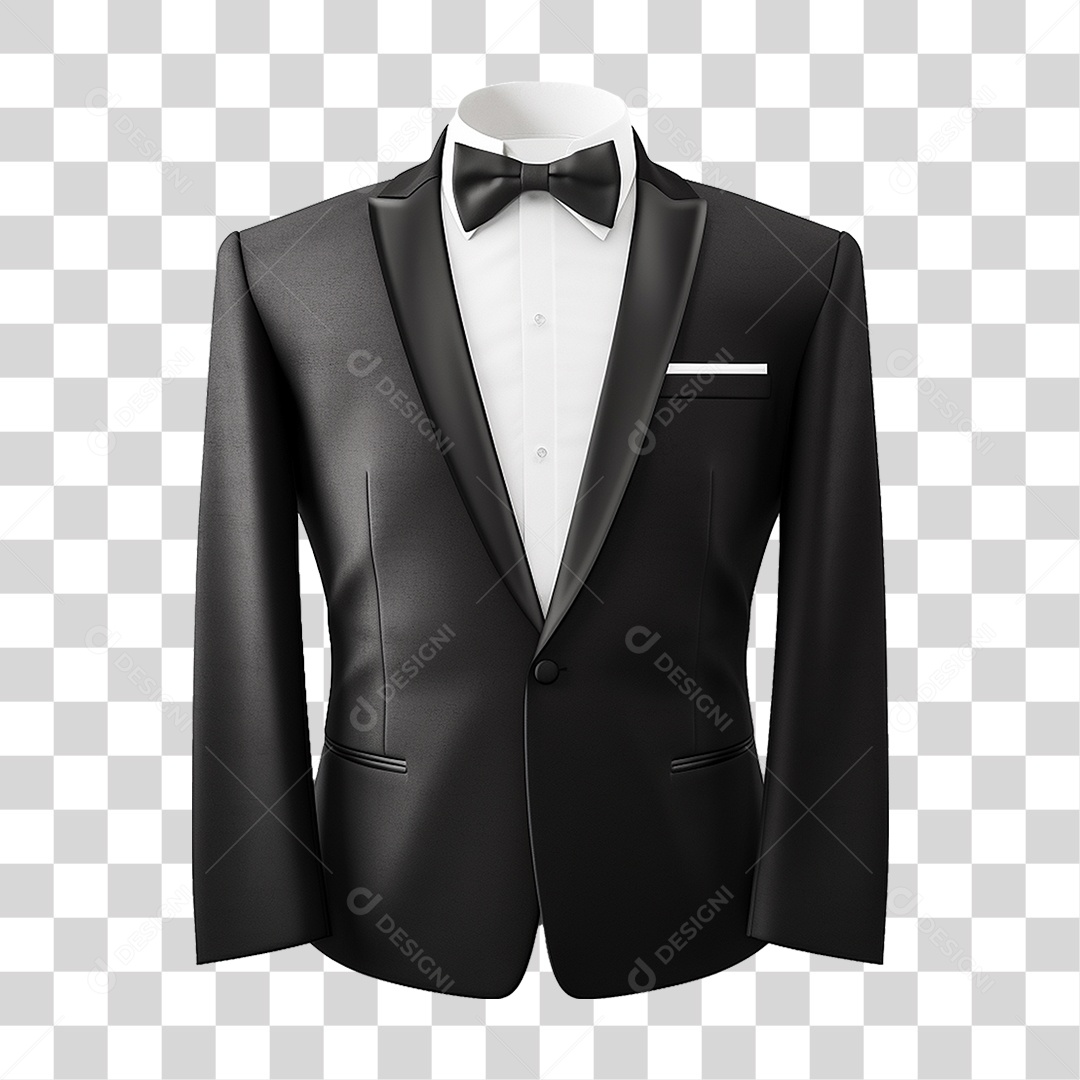 Terno Preto Paletó PNG Transparente