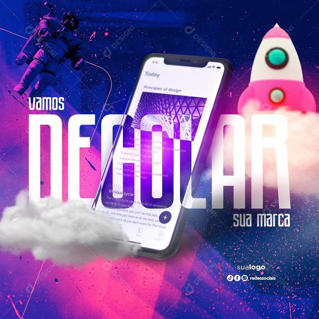 Vamos Decolar Sua Marca Marketing Digital Social Media PSD Editável