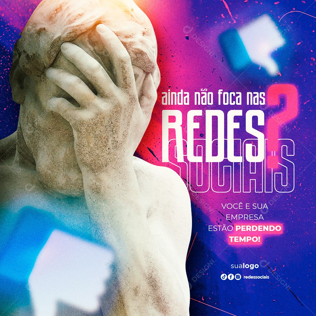 Social Media Ainda Não Foca Nas Redes Sociais Marketing Digital PSD Editável