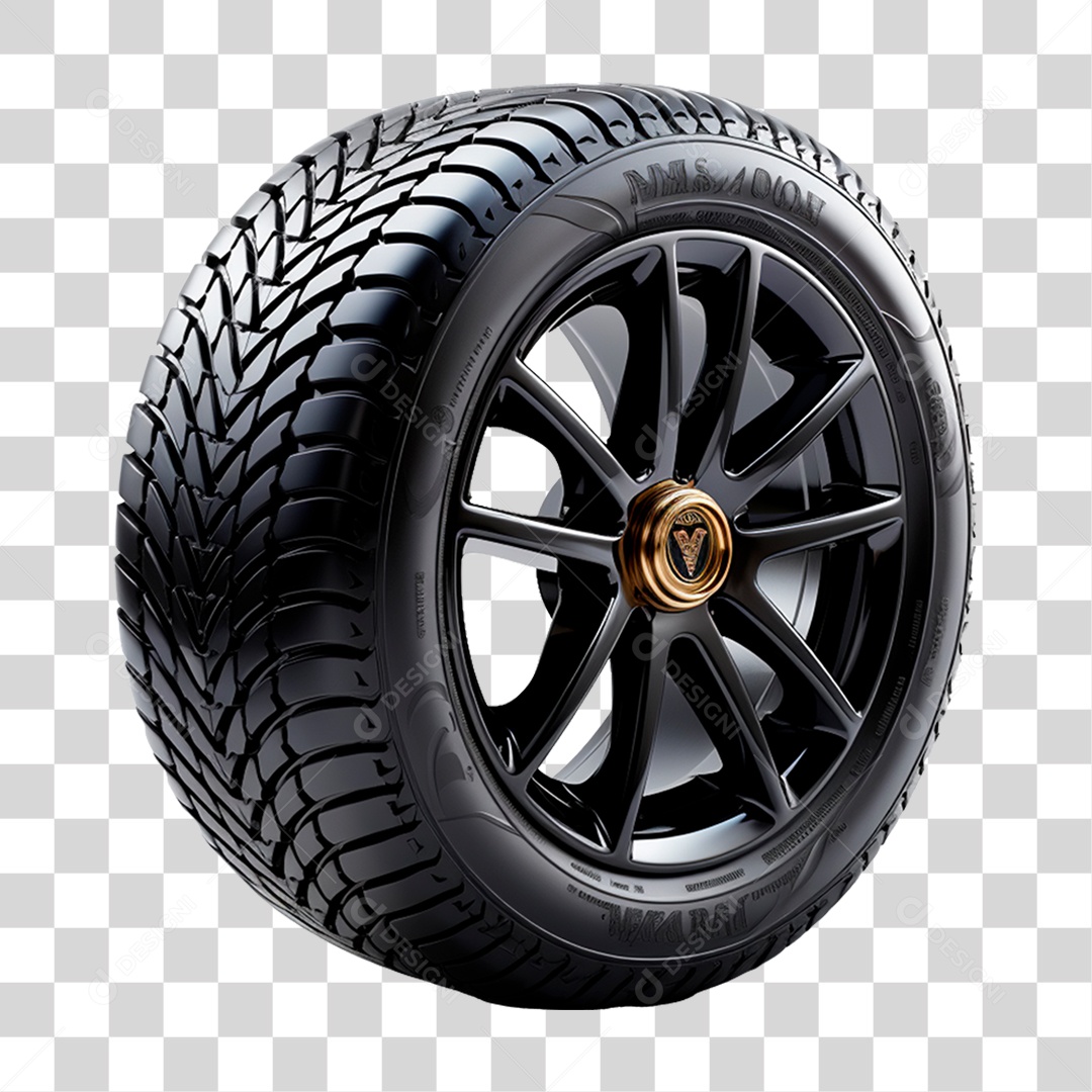 Roda com Pneus Esportivo PNG Transparente