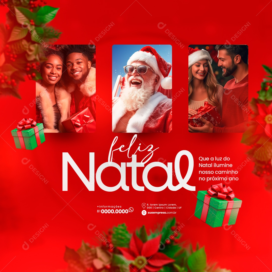 Social Media Feliz Natal Luz Do Natal Ilumine PSD Editável