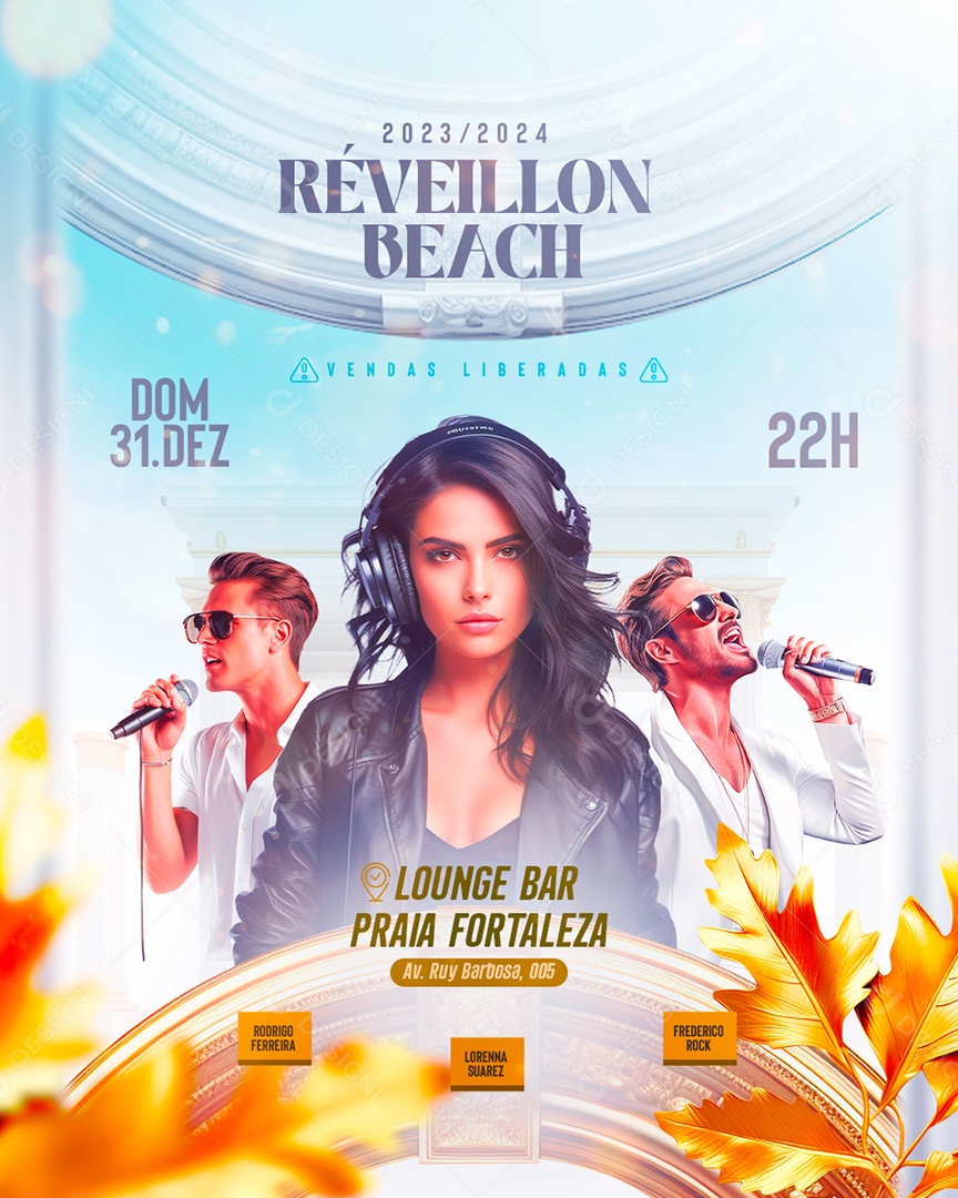 Social Media Flyer Réveillon Beach PSD Editável