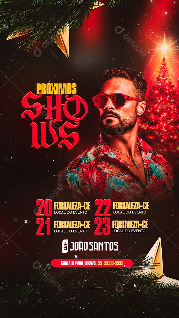Story Flyer Natal João Santos Próximos Shows Social Media PSD Editável
