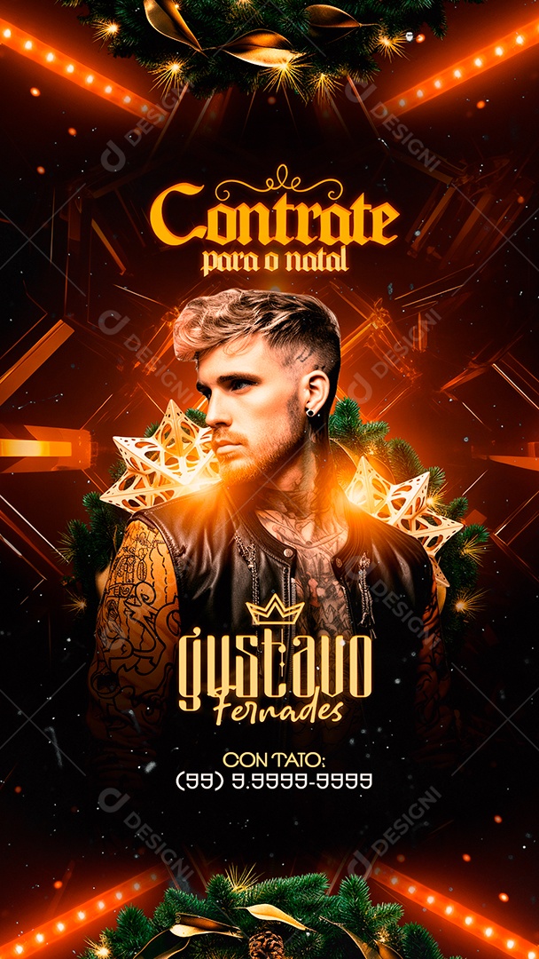 Story Social Media Flyer Hire for Christmas Gustavo Fernades Editable PSD