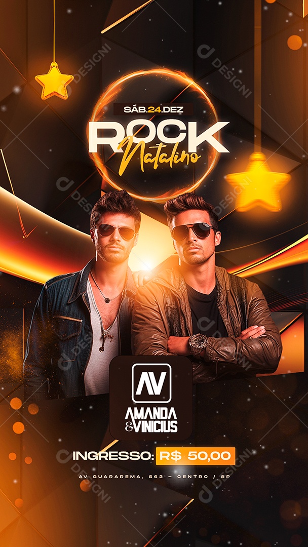 Story Flyer Rock Natalino Amanda & Vinicius Social Media PSD Editável
