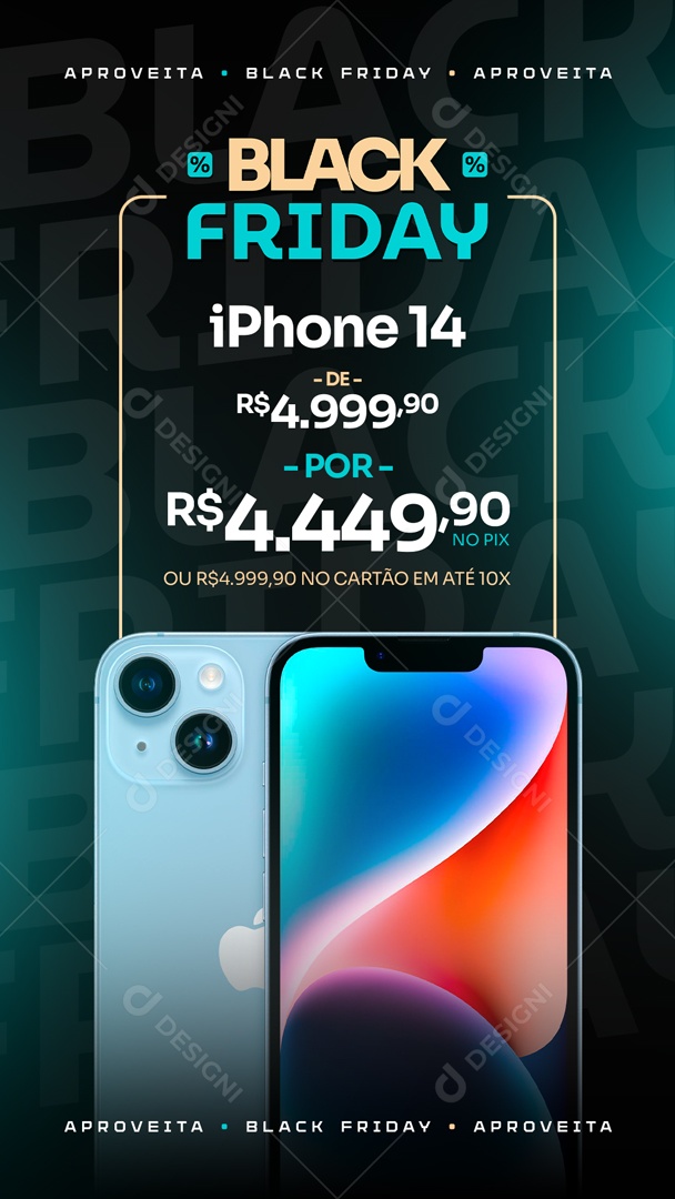Social Media Story Black Friday Iphone 14 PSD Editável