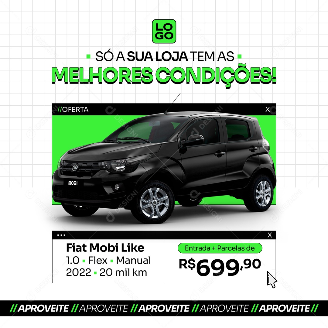 Social Media Feed Sua Loja Tem as Melhores Condições Concessionária PSD Editável