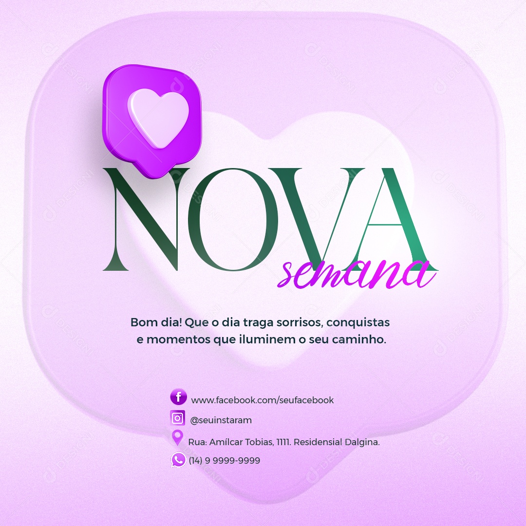 Social Media Nova Semana Conquistas e Momentos PSD Editável