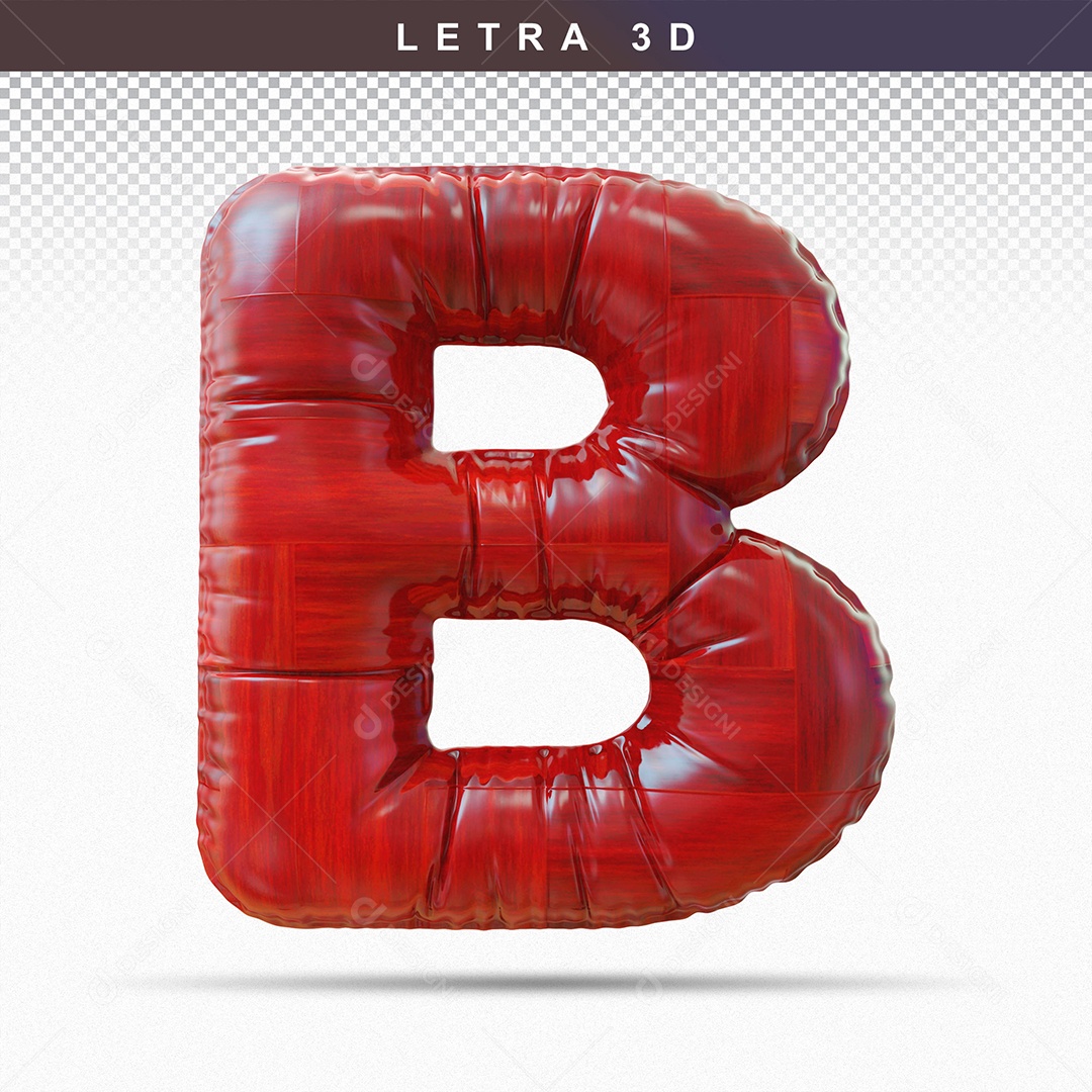 Letra B Maiúsculo de Alfabeto Elemento 3D para Composição PSD