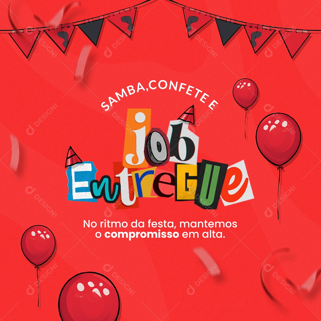 Carnaval Designer Gráfico Samba Confete Job Entregue Social Media PSD Editável