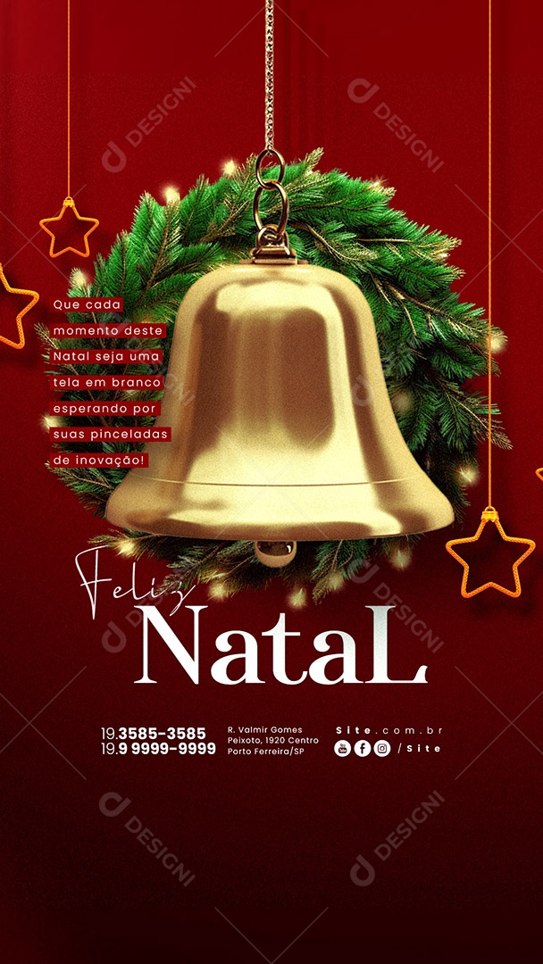 Story Feliz Natal Que cada Momento Deste Natal Seja uma Tela em Branco Esperando por suas Pinceladas Social Media PSD Editável