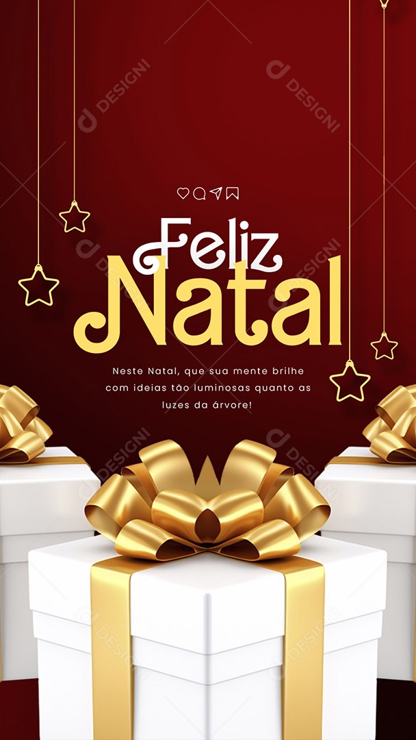 Story Feliz Natal Que sua Mente Brilhe com Ideias tão Luminosas Quanto as Luzes da Árvore Social Media PSD Editável