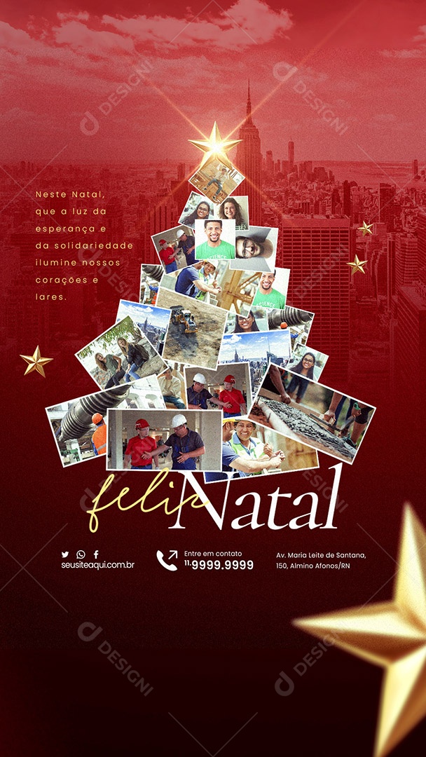 Story Prefeitura Feliz Natal Que a Luz da Esperança e da Solidariedade Ilumine nossos Corações e Lares Social Media PSD Editável