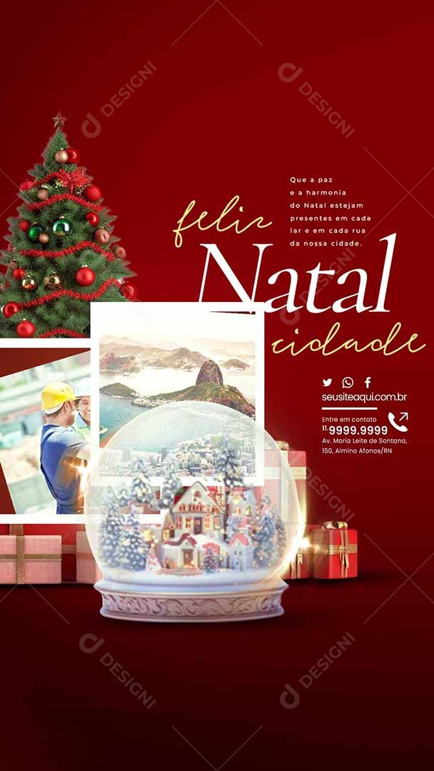 Story Prefeitura Feliz Natal Cidade Que a Paz e a Harmonia do Natal Estejam Presentes em Cada Lar Social Media PSD Editável