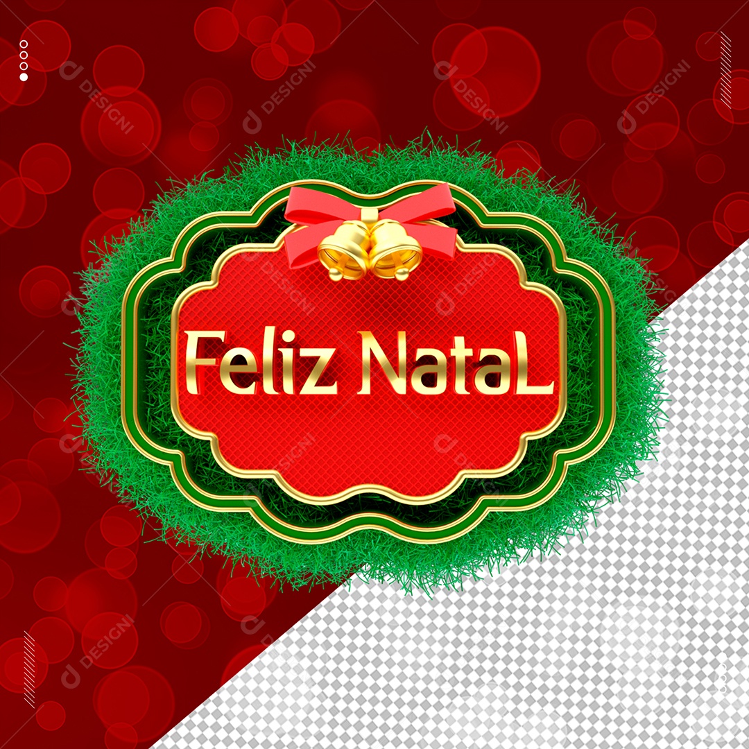 Selo 3D Feliz Natal Para Composição PSD