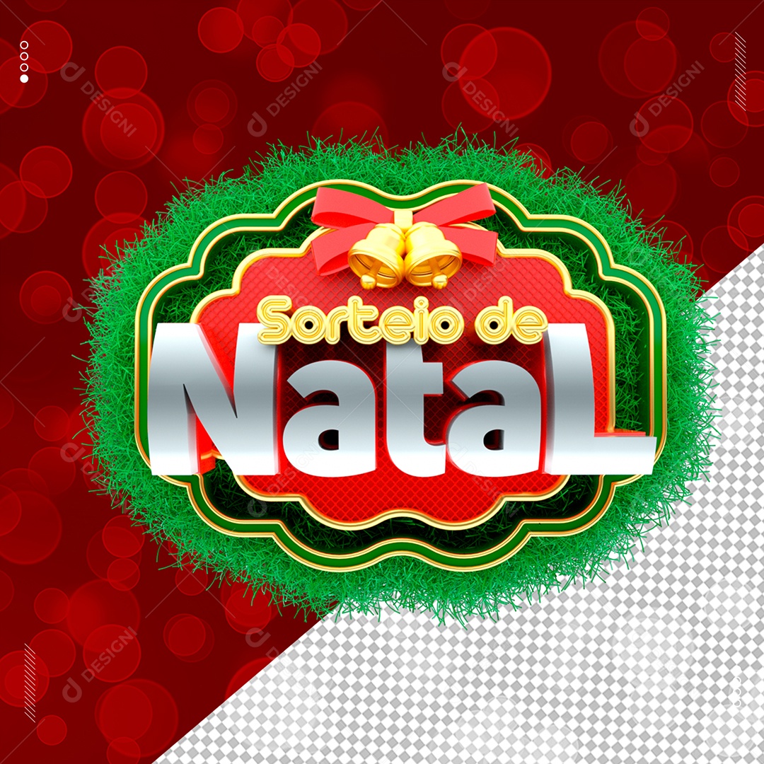 Selo 3D Sorteio De Natal Para Composição PSD