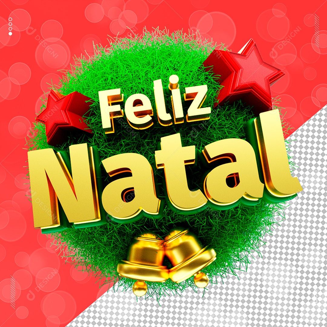 Selo 3D Feliz Natal Para Composição PSD