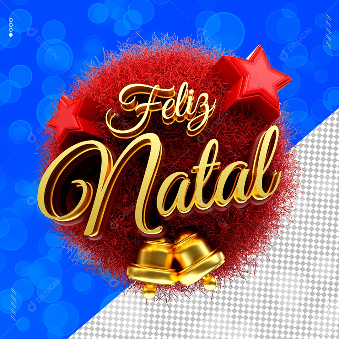 Selo 3D Feliz Natal Para Composição PSD