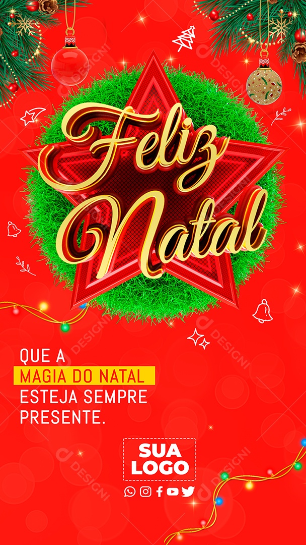 Social Media Story Magia Do Natal Esteja Sempre Presente PSD Editável