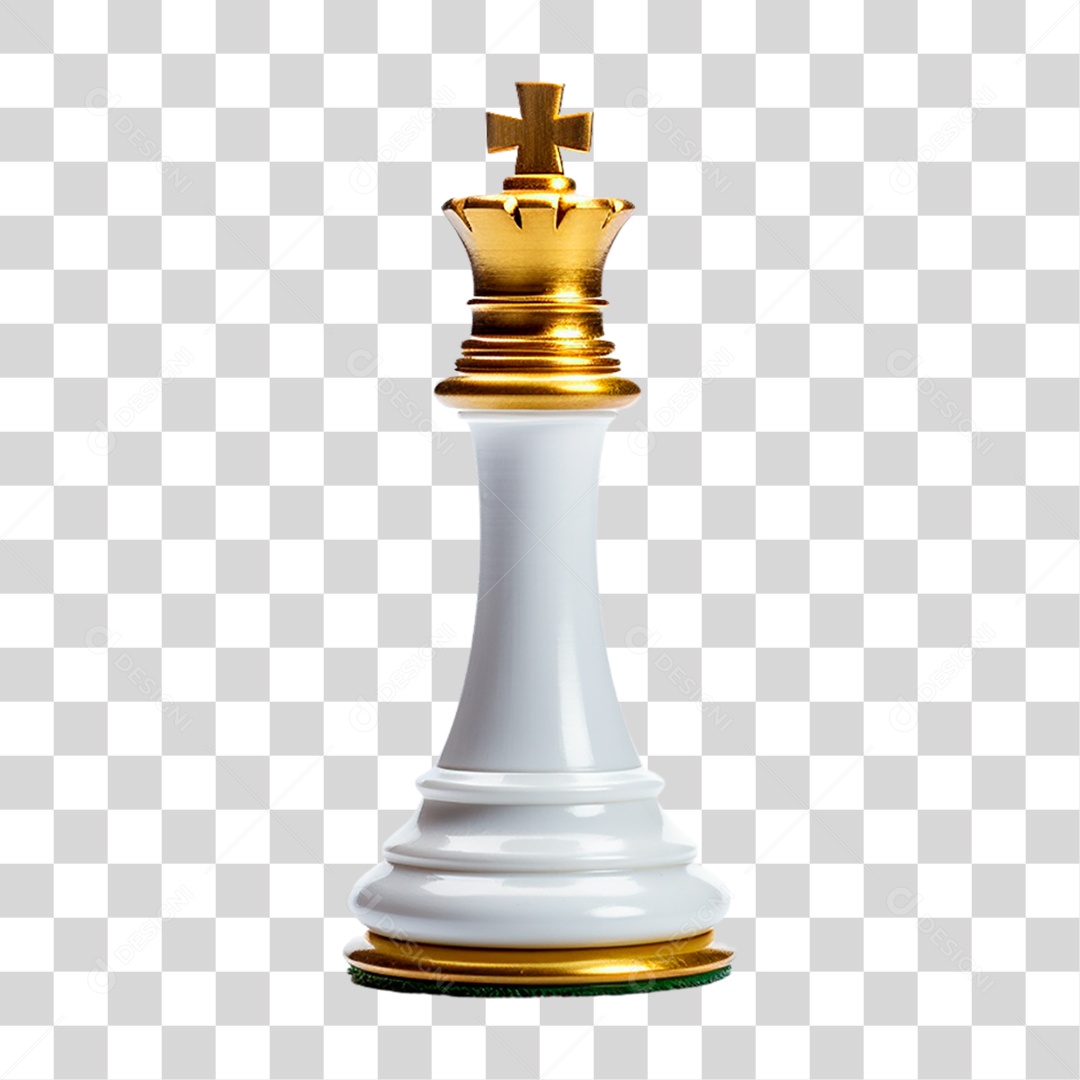 Peça Xadrez Dourada e Branca PNG Transparente
