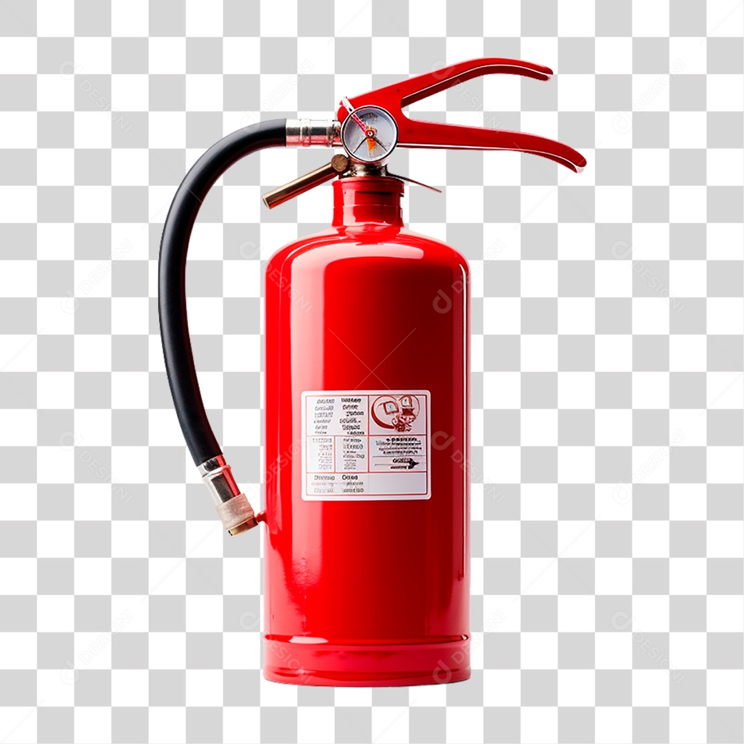 Objeto 3D Extintor Para Composição PNG Transparente