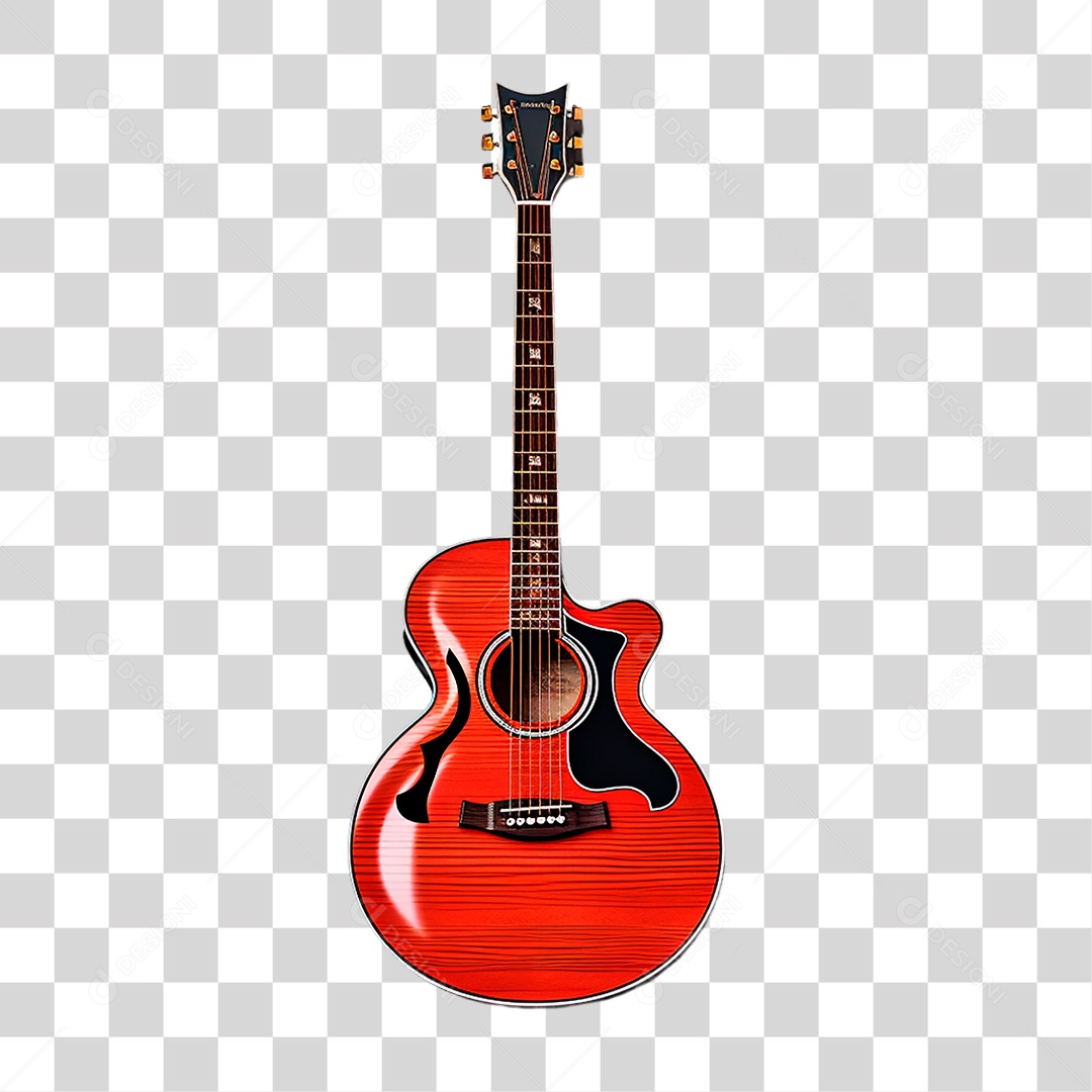 Violão Vermelho PNG Transparente