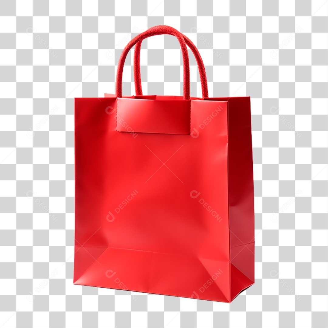 Sacola de Compras Vermelha PNG Transparente