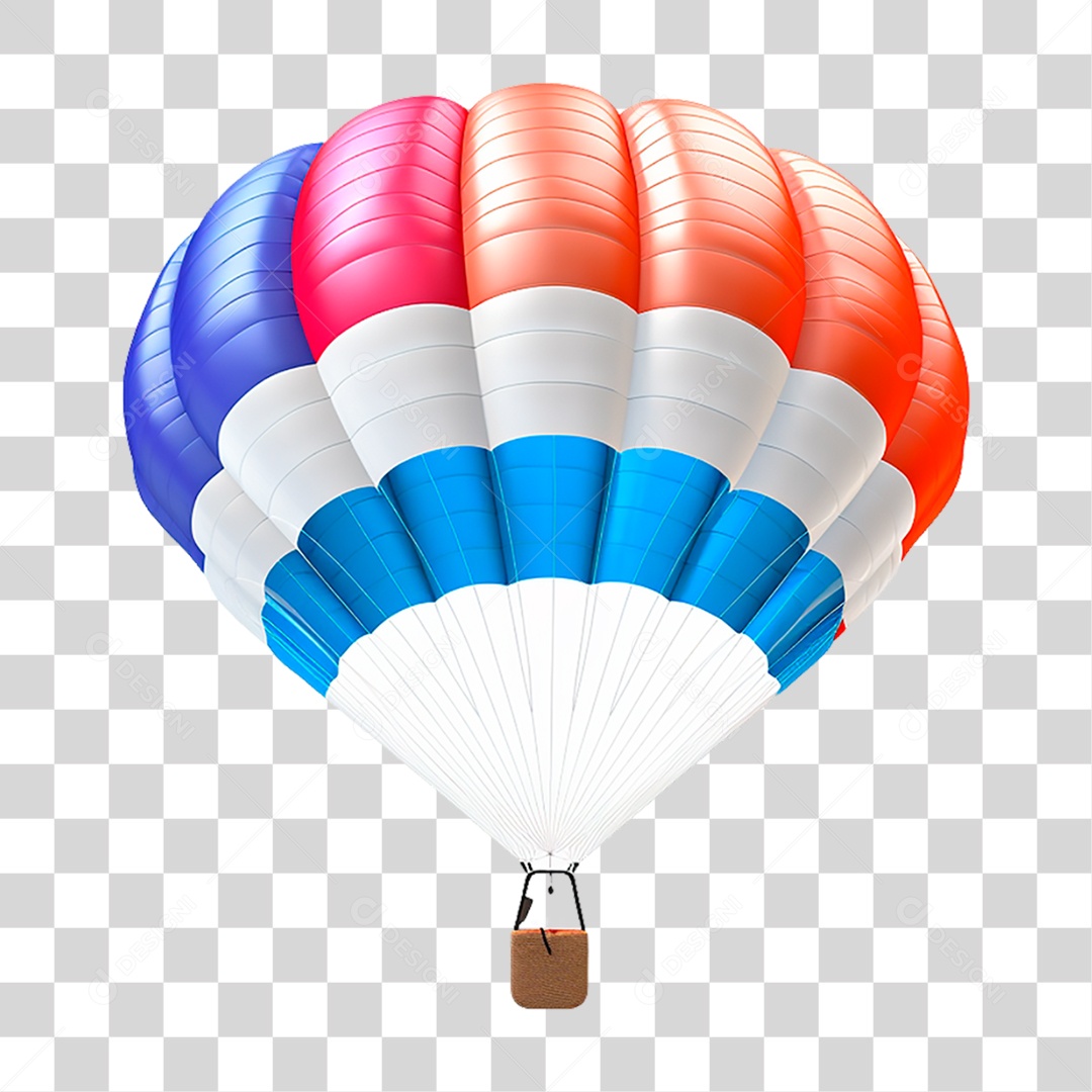 Balão de Ar Quente Colorido Dia das Crianças PNG Transparente