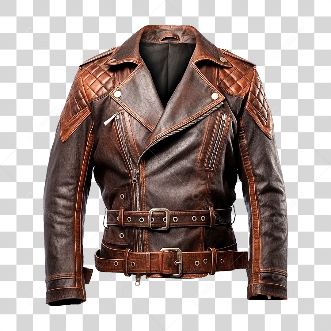 Jaqueta de Couro Moda Masculina PNG Transparente