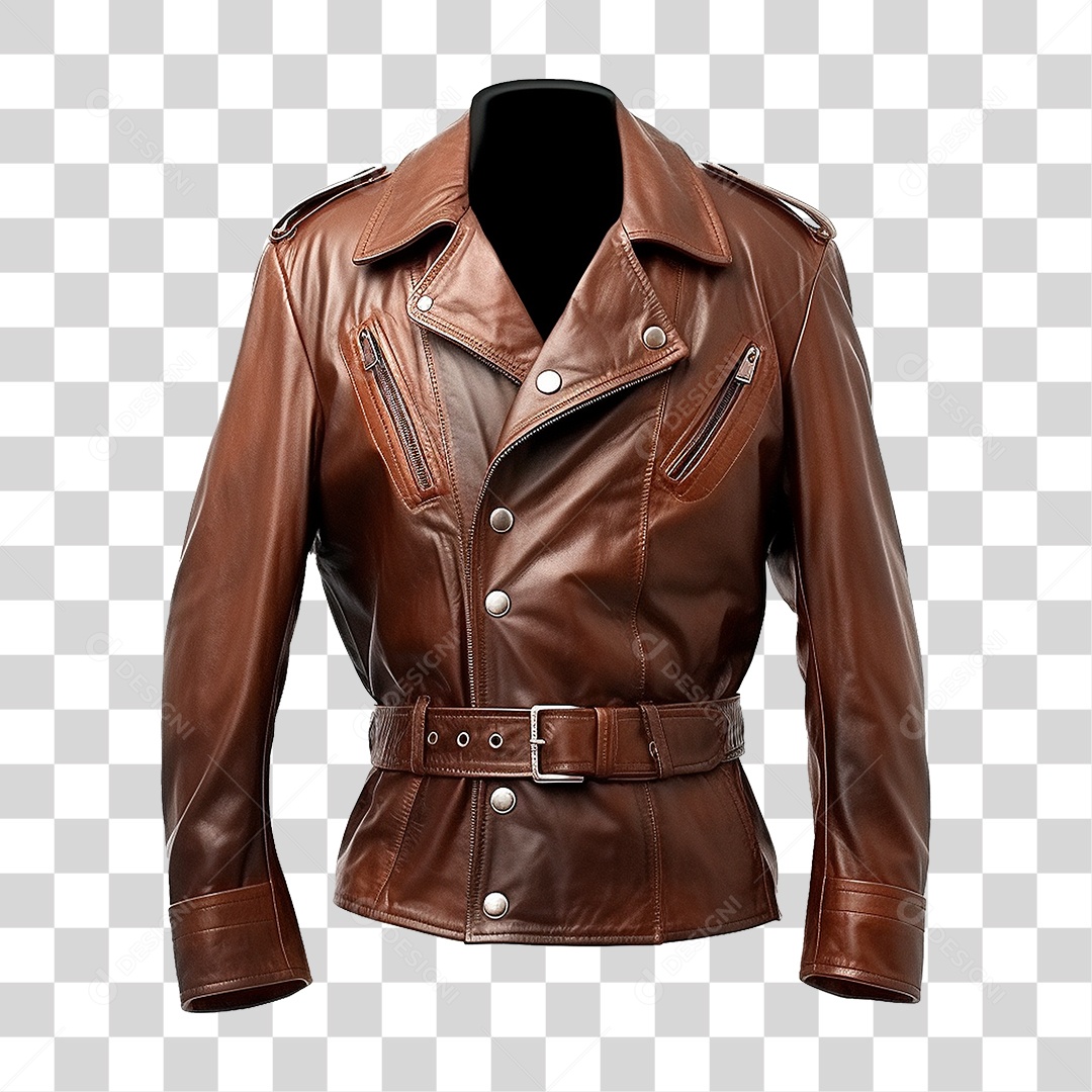 Jaqueta de Couro Moda Masculina PNG Transparente