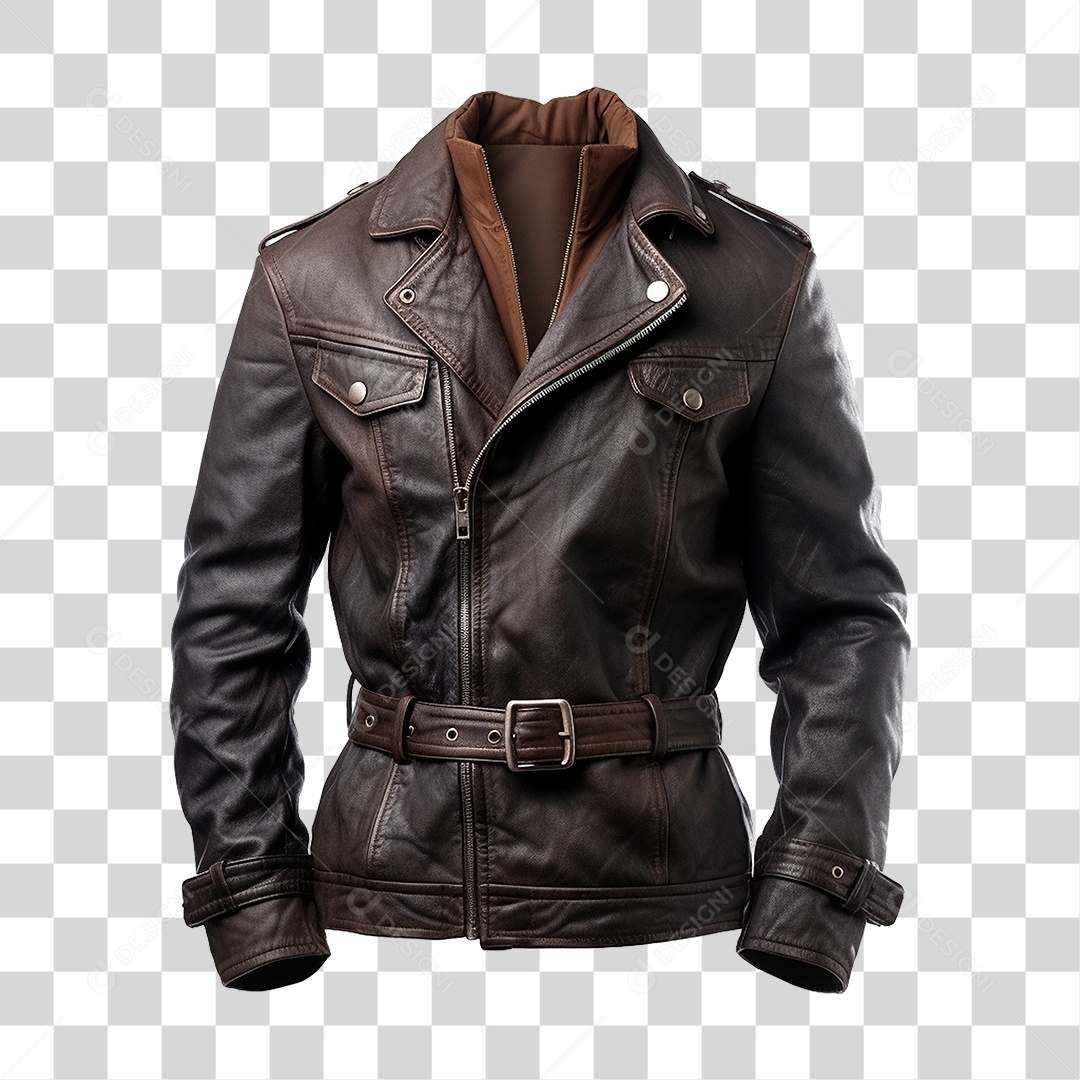 Jaqueta de Couro Moda Masculina PNG Transparente