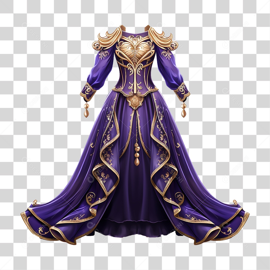 Vestido de Princesa Roupas Fantasias PNG Transparente