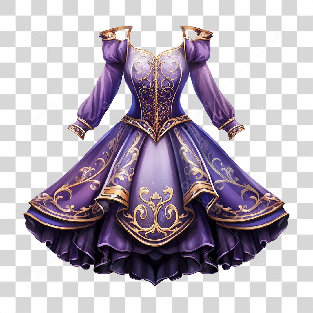 Vestido de Princesa Roupas Fantasias PNG Transparente