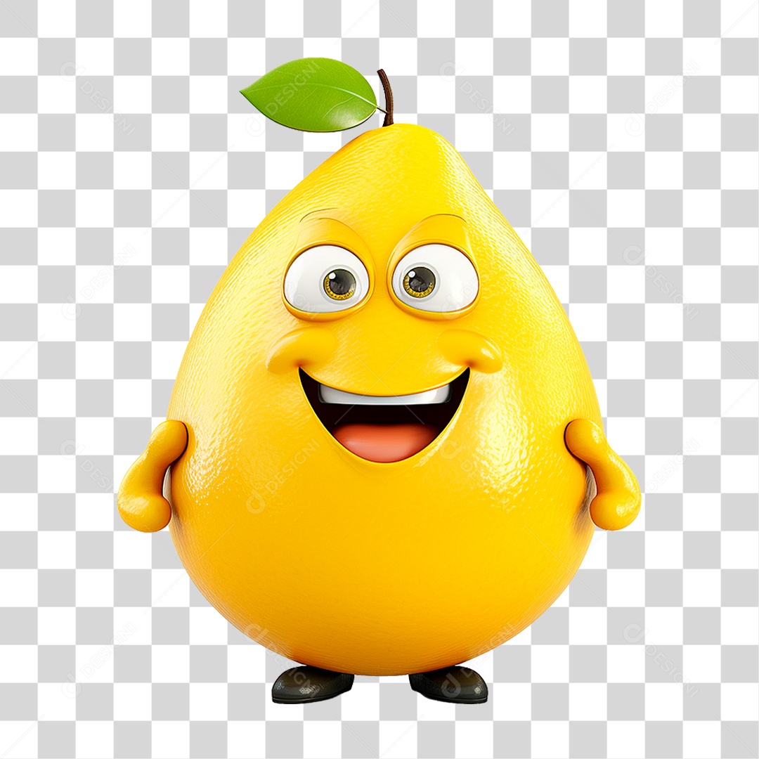 Mascote Limão PNG Transparente