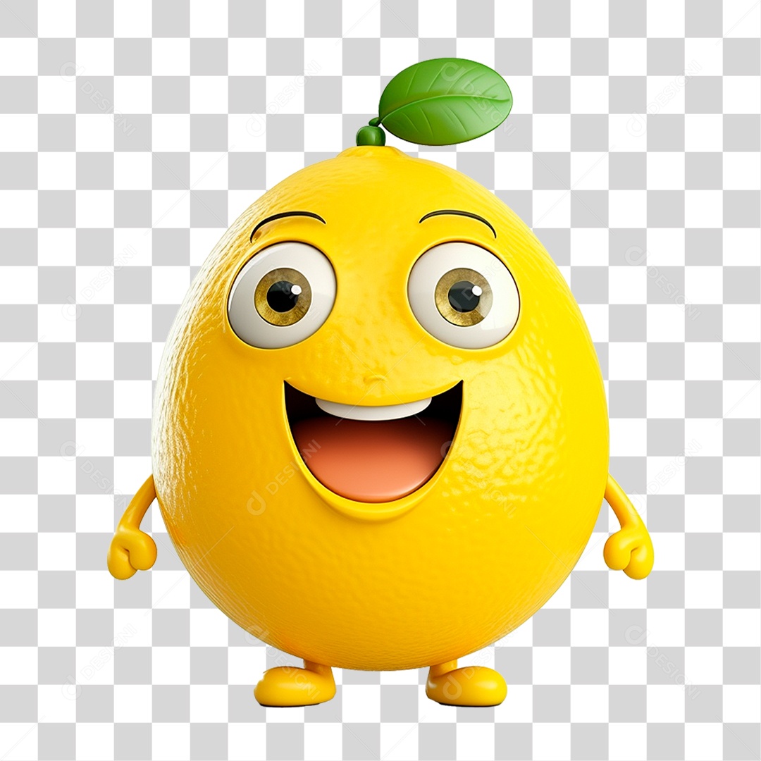 Mascote Limão PNG Transparente