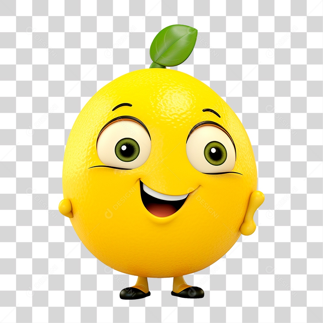Mascote Limão PNG Transparente