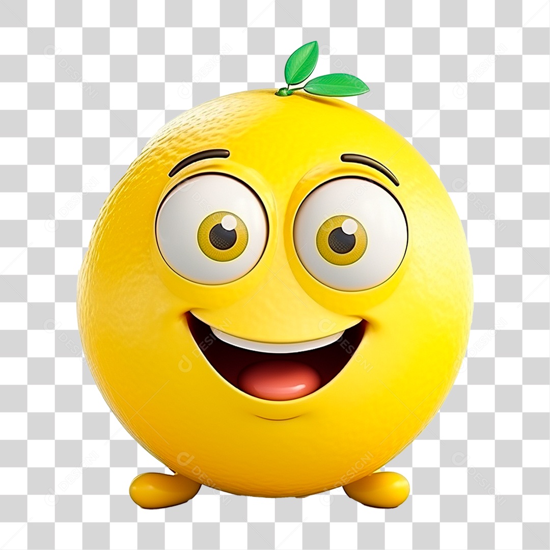 Mascote Limão PNG Transparente