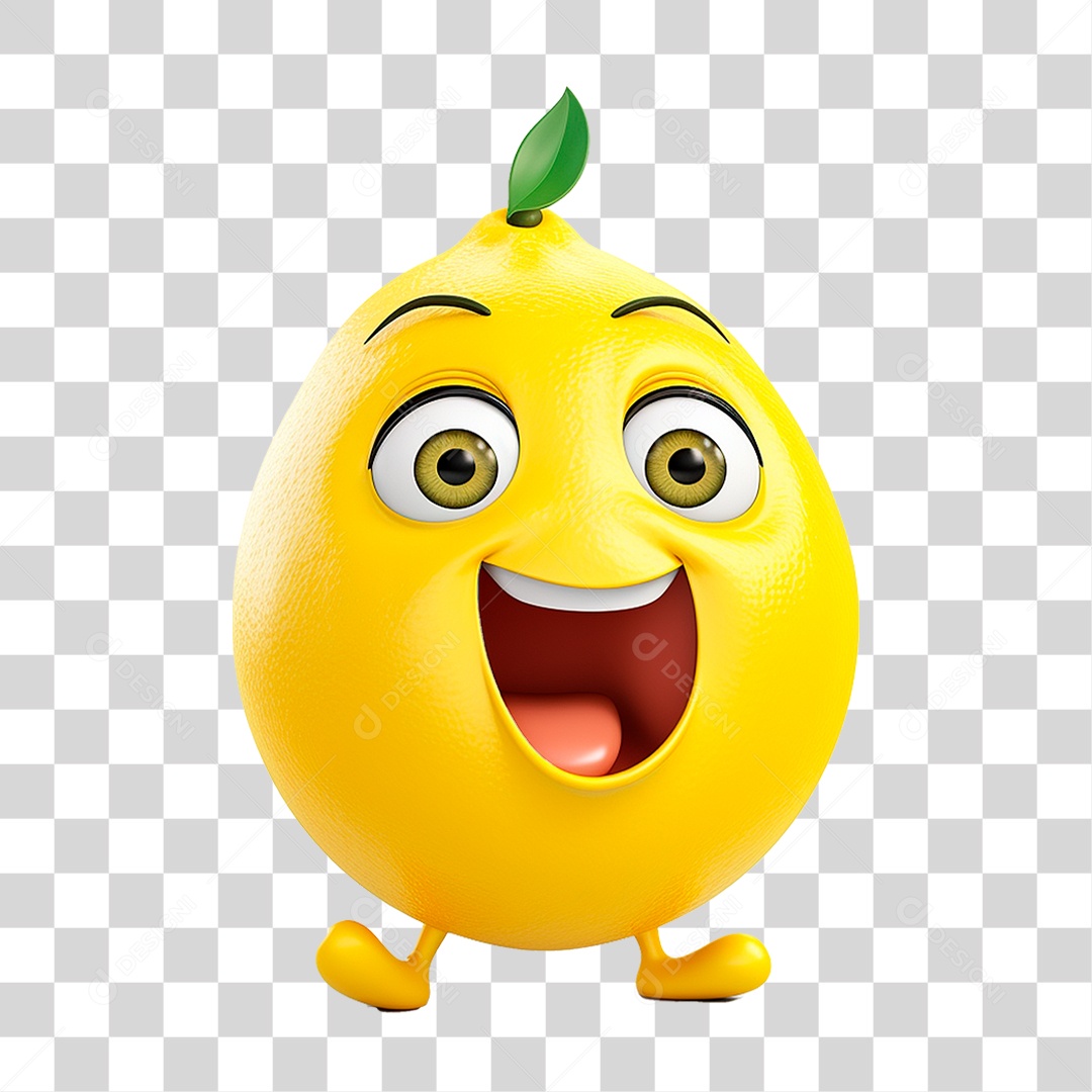 Mascote Limão PNG Transparente