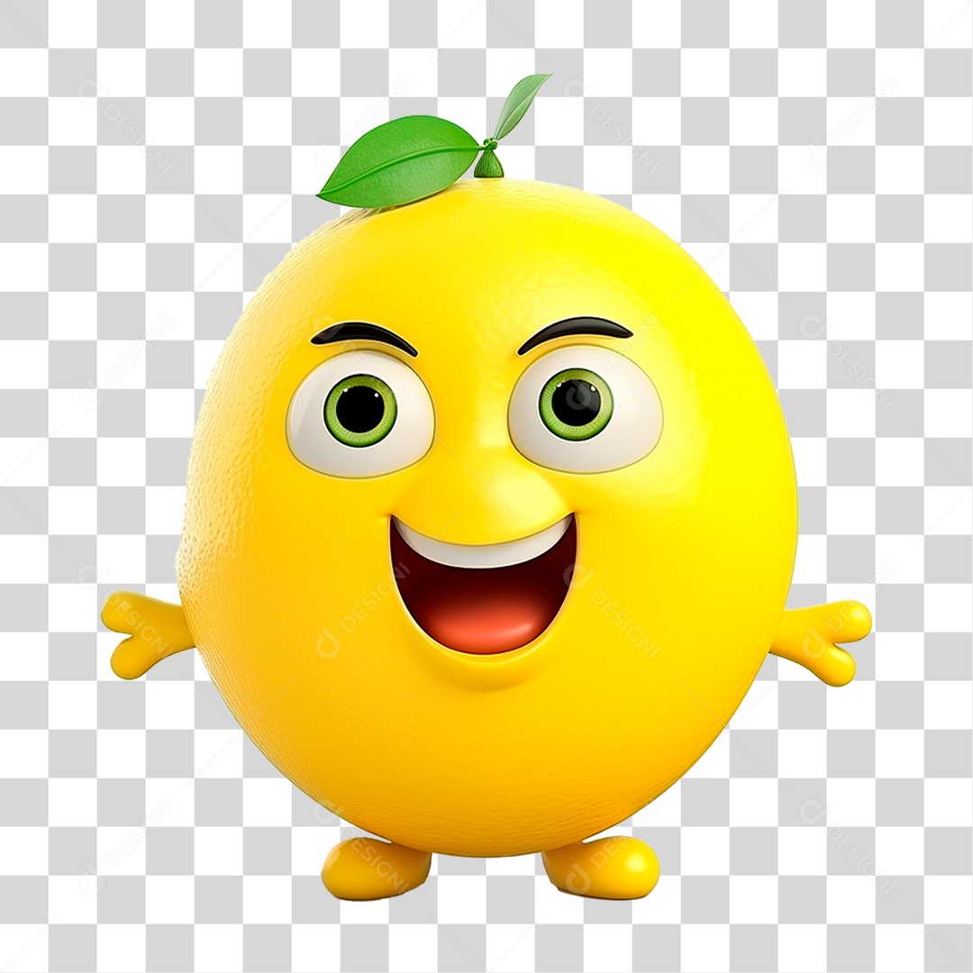 Mascote Limão PNG Transparente