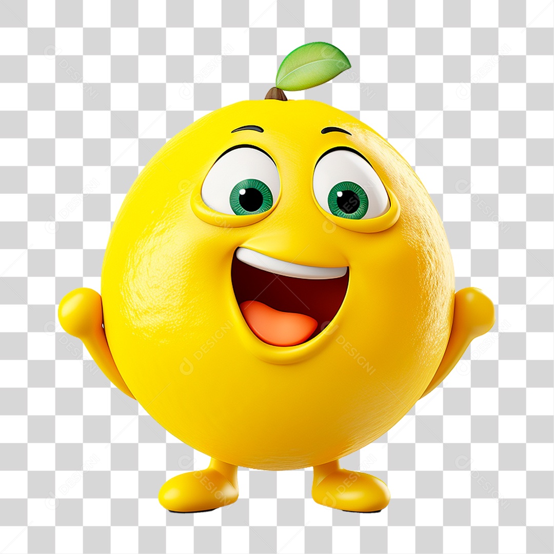 Mascote Limão PNG Transparente