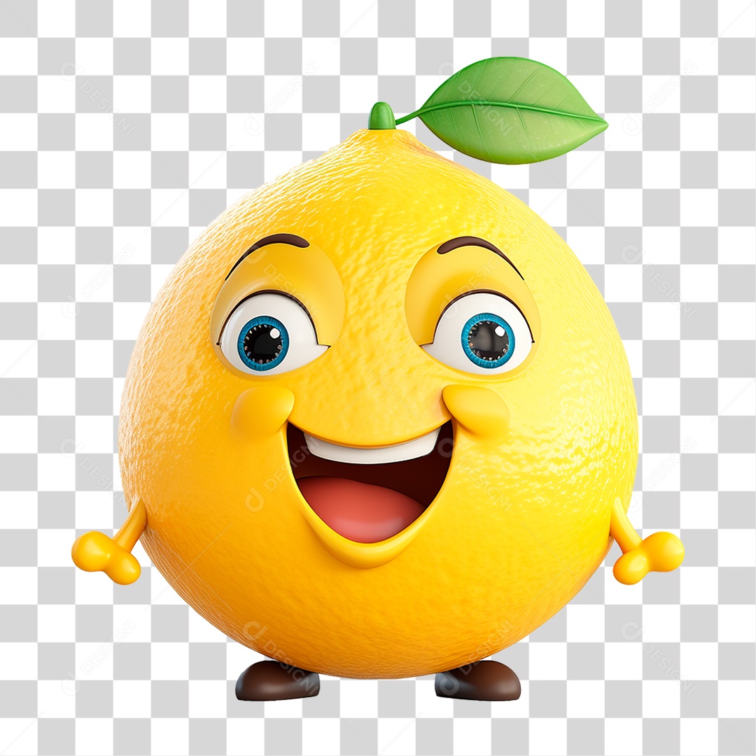 Mascote Limão PNG Transparente