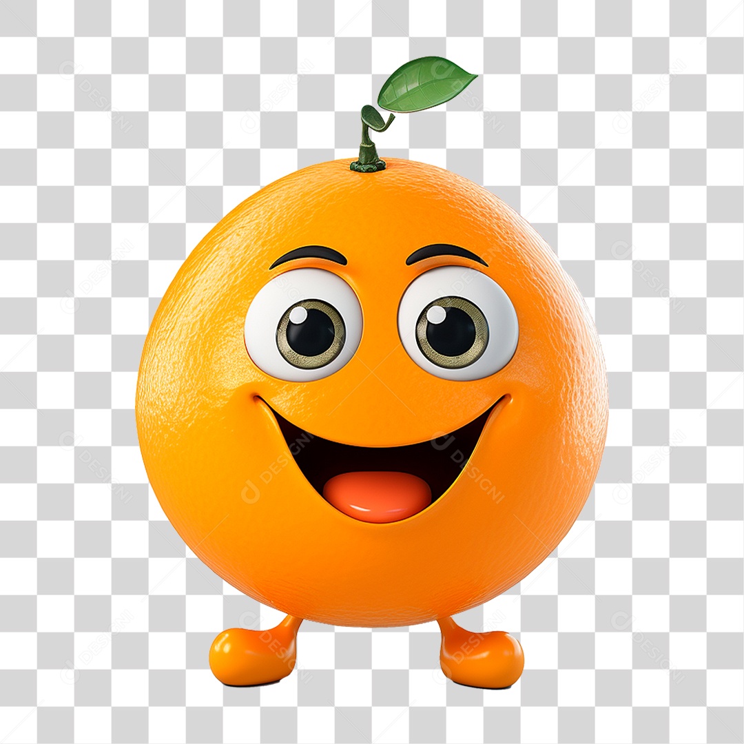 Mascote Laranja PNG Transparente