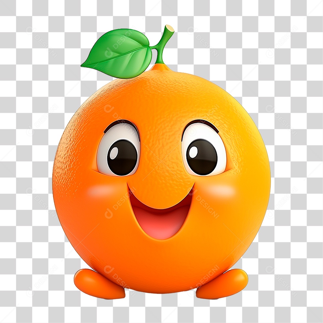 Mascote Laranja PNG Transparente