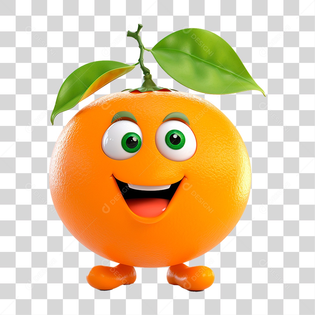 Mascote Laranja PNG Transparente