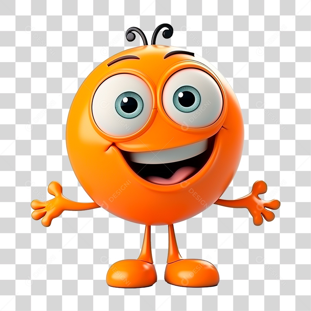 Mascote Laranja PNG Transparente