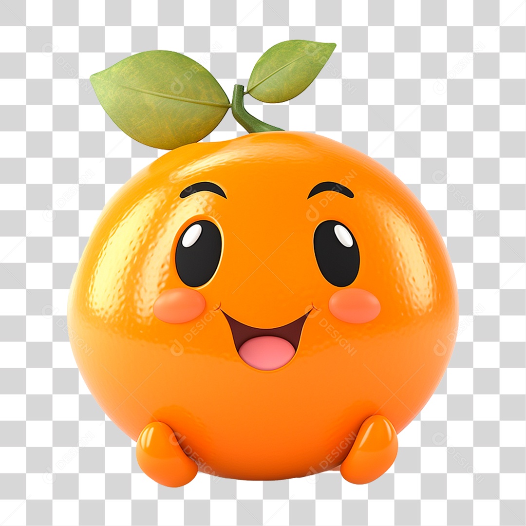 Mascote Laranja PNG Transparente